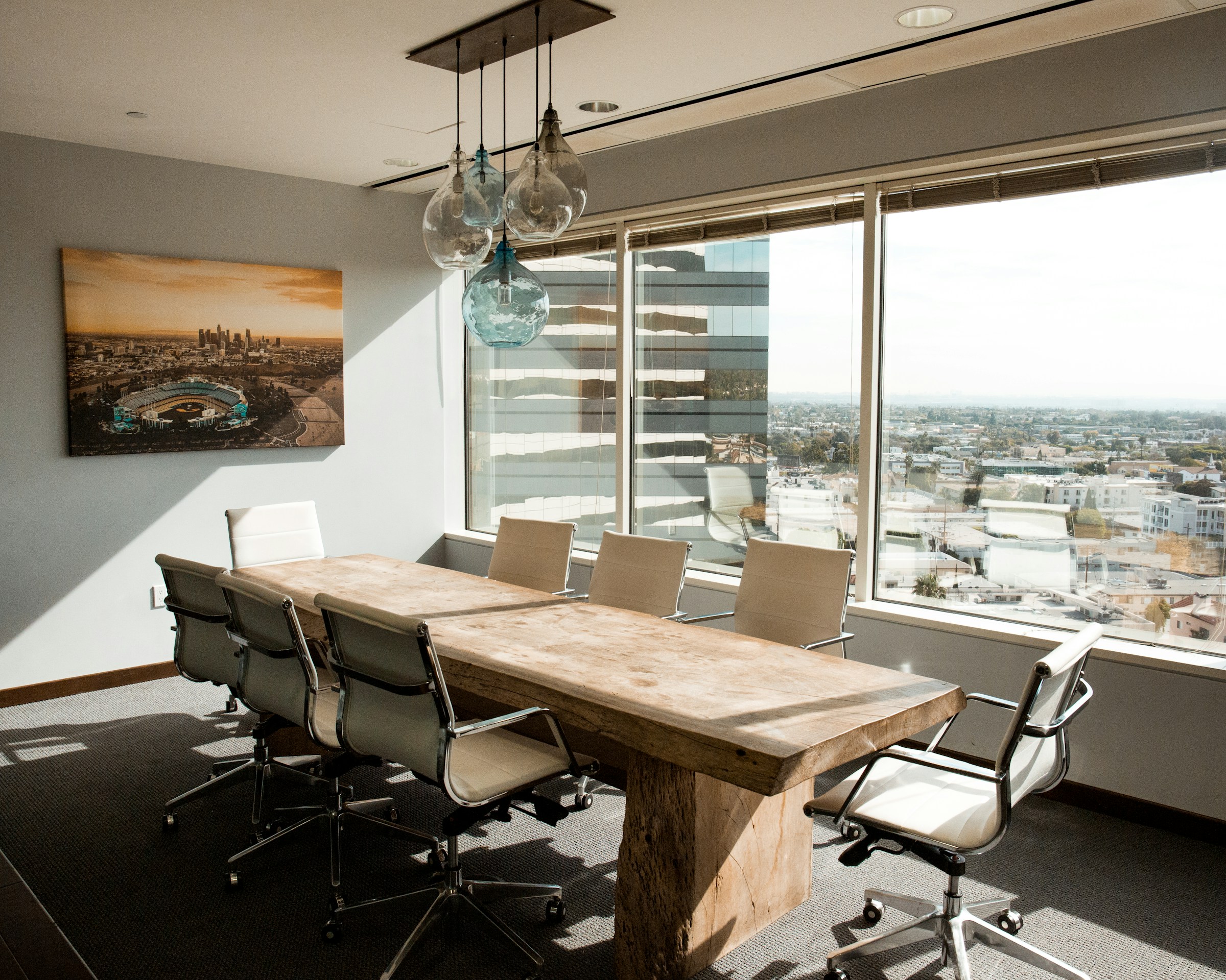 A modern working environment in natural daylight