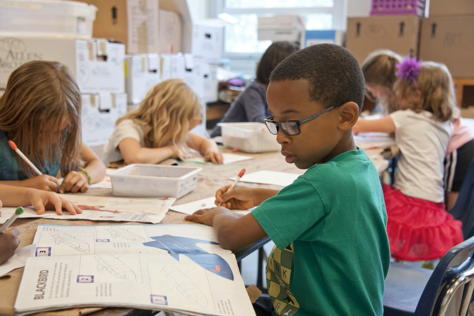A child in quiet focus